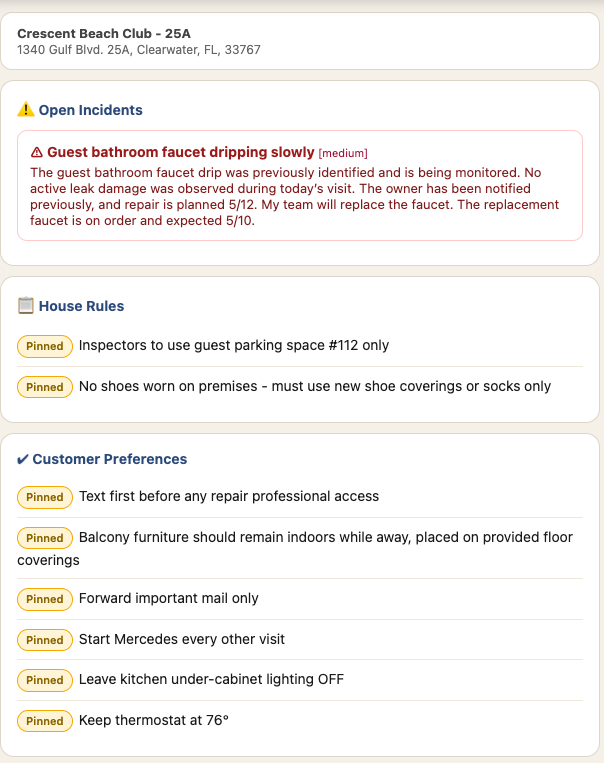 HomeAssure property briefing and setup